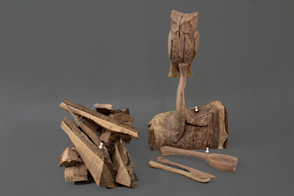 Three pieces from white section with cut offs.